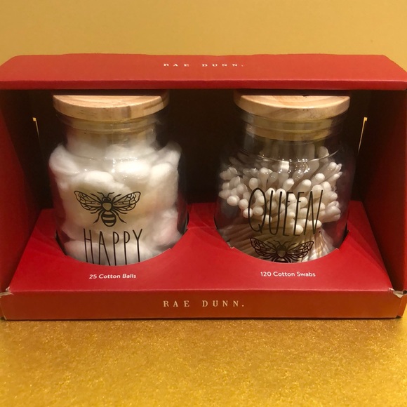 Rae Dunn COTTON BALLS & COTTON SWABS Gift boxed and ready to go! - Picture 1 of 5